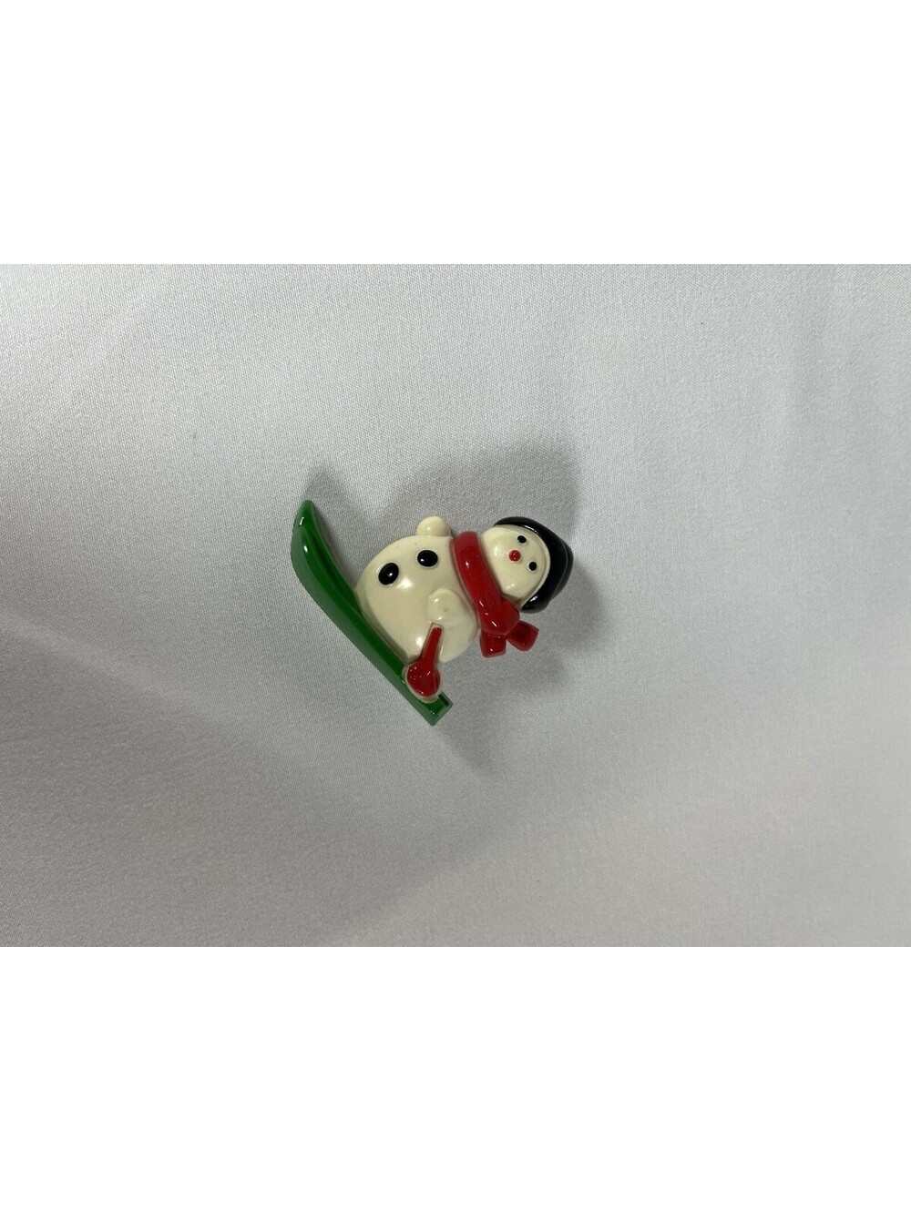 Vintage Whimsical 1982 Avon "Let It Snow" Skiing Snowman Christmas Brooch Pin